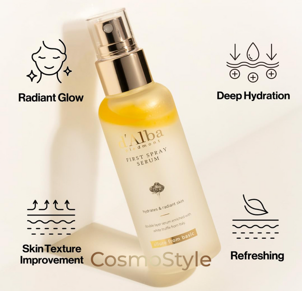 D'ALBA WHITE TRUFFLE VEGAN FIRST SPRAY SERUM 100ML &ndash; Увлажняющий восстанавливающий мист-сыворотка с белым трюфелем, 100 мл 012402 фото
