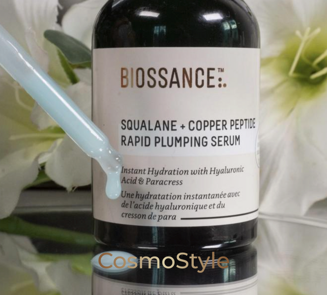 Омоложуюча сироватка для обличчя з пептидами Biossance Squalane and Copper Peptide Rapid Plumping Serum с кологеном 012601 фото