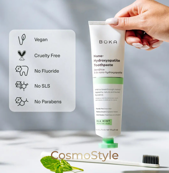 М&rsquo;ятна Зубна паста BOKA (Бока) Nano-Hydroxyapatite Toothpaste Ela Mint без фтору для щоденного очищення та свіжого подиху 113 г pb02339-03 фото