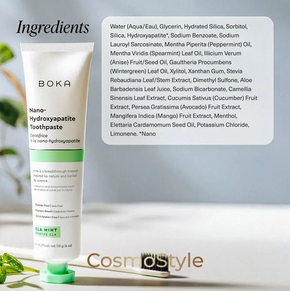 М&rsquo;ятна Зубна паста BOKA (Бока) Nano-Hydroxyapatite Toothpaste Ela Mint без фтору для щоденного очищення та свіжого подиху 113 г pb02339-03 фото