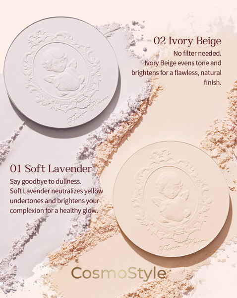 Пресована пудра Flower Knows Strawberry Cupid Pressed Powder матова фіксація 9.5 g - 01 Soft Lavender 01 Soft Lavender фото